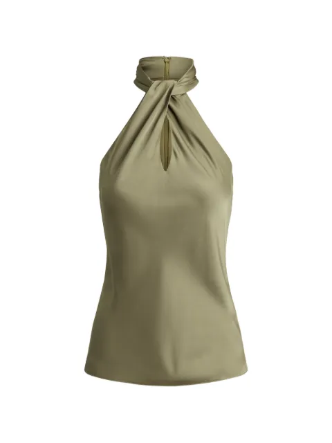 Lauren Ralph Lauren twist-front halterneck blouse Green 200P13953