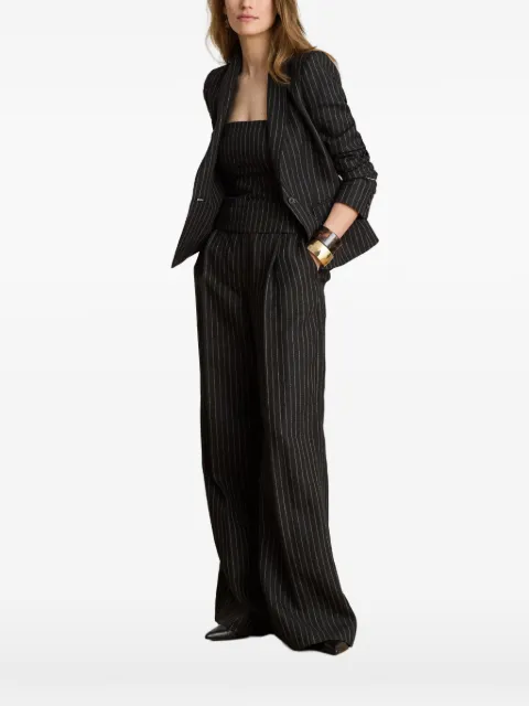 Lauren Ralph Lauren chalk-stripe linen strapless top Black 200P13721