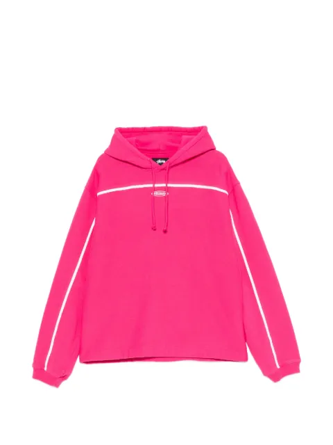 Stüssy Oval piping-detailing logo-patch hoodie Pink 118616