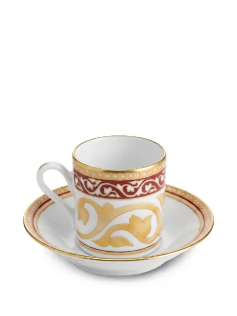 GINORI 1735 Impero patterned coffee cup and saucer White 61235