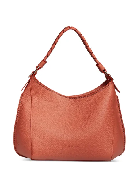 VISONA` Mia braided-handle leather shoulder bag Orange 24729