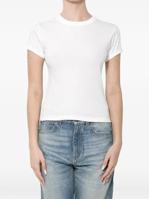 Saint Laurent Cassandre T-shirt in ribbed cotton jersey White 869630Y38BD