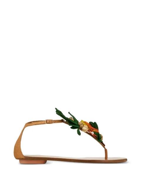 Aquazzura Birdsong embellished woven sandals Green BSGFLAS0WVR884