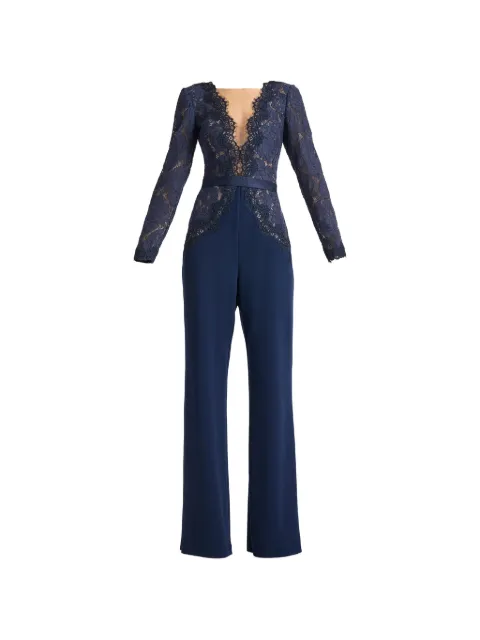 Tadashi Shoji Amaris lace-panelled belted jumpsuit Blue AYV24197Y