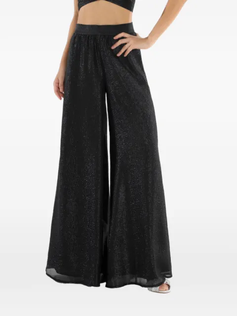 Charlotta Gandolfo glitter-effect palazzo pants Black PANHREMSLKLURBL
