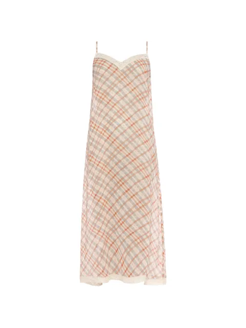 ERES Tartan long dress Neutrals 202645