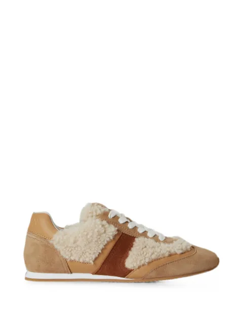 Lauren Ralph Lauren shearling-trim suede sneakers Neutrals 802P18444