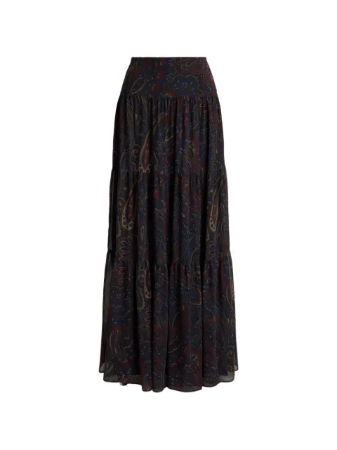 Lauren Ralph Lauren Pauldina tiered maxi skirt Blue 200B27646