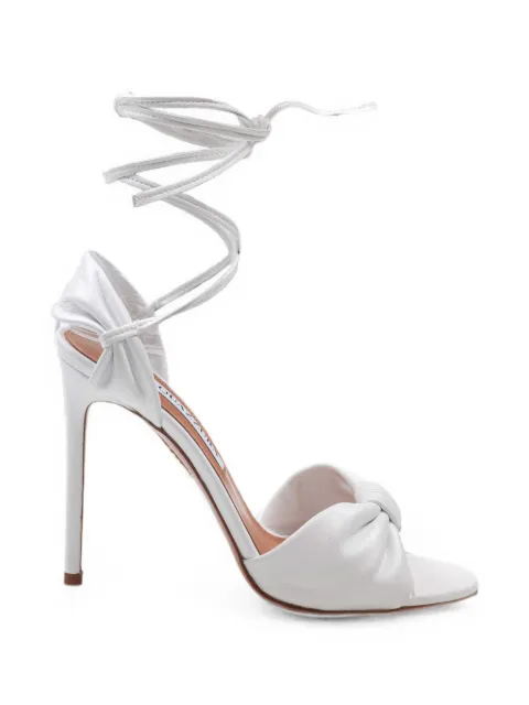 Aquazzura Carina tie-fastening leather sandals White CNAHIGS0