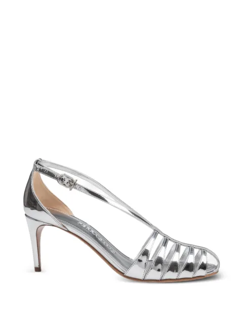 Ferragamo metallic-effect caged sandals Silver 790145