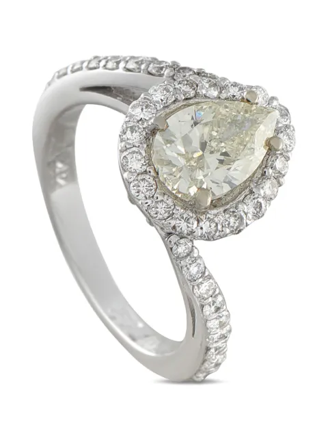 LB Exclusive diamond bypass ring Silver MF09051826