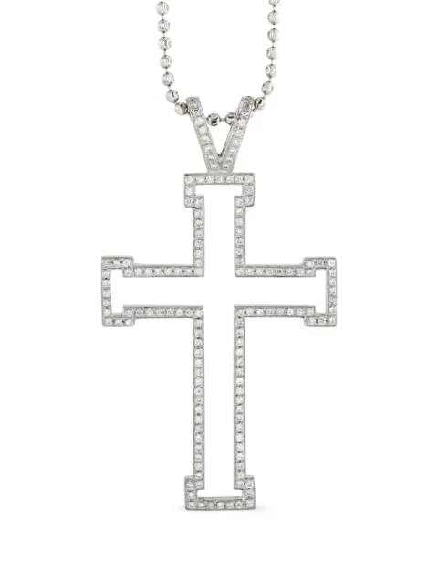 Theo Fennell diamond cross necklace Silver TF03051926