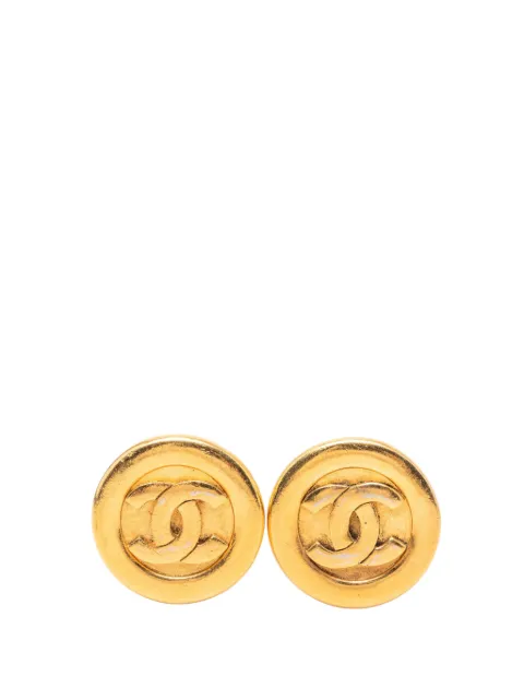 CHANEL Pre-Owned 1970-1980 CC Gold Plated Round Clip On Earrings costume earrings Gold PK68A6WG223H9X4O