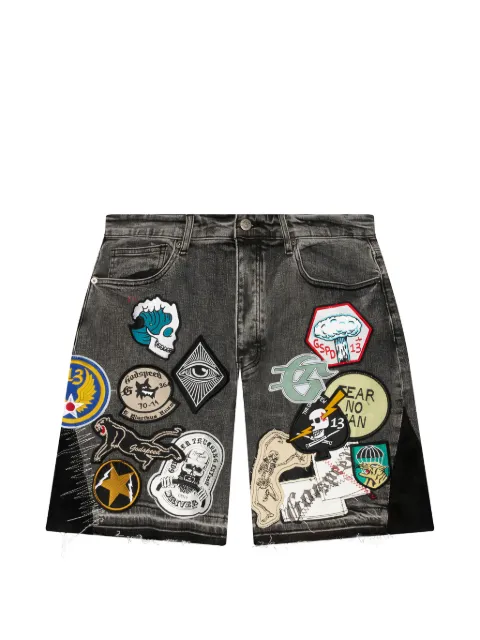 GODSPEED V2 patchwork denim shorts Grey GS051126X02