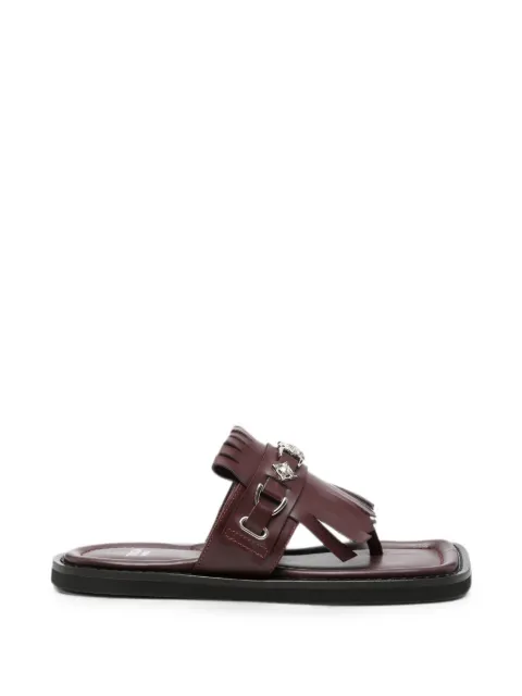 Toga Virilis fringed-detail square-toe sandals Red AJ1471