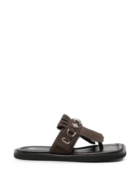 Toga Virilis fringed-detail square-toe sandals Brown AJ1471