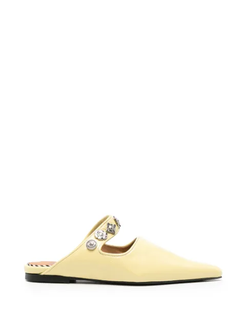 Toga Pulla stud-embellished pointed-toe mules Yellow AJ1498