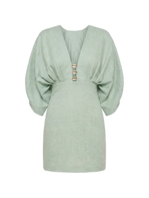 AZULU Abella shell-embellished mini dress Green HS2654