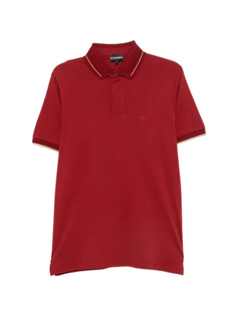 Emporio Armani contrast-trim logo-embroidered polo shirt Red EM006625AF12955U5087