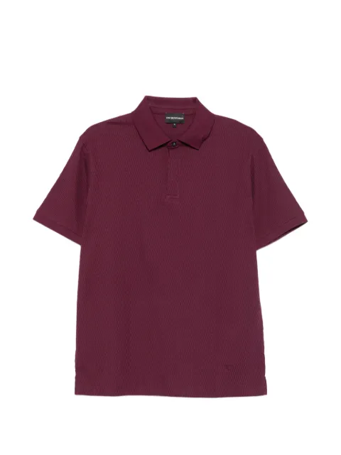 Emporio Armani textured-knit polo shirt Purple EM007039AF10762