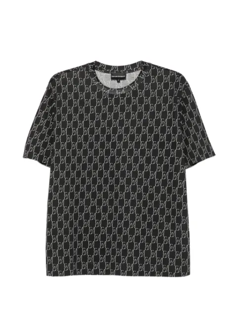 Emporio Armani monogram-print short-sleeve T-shirt Black EM006812AF10017