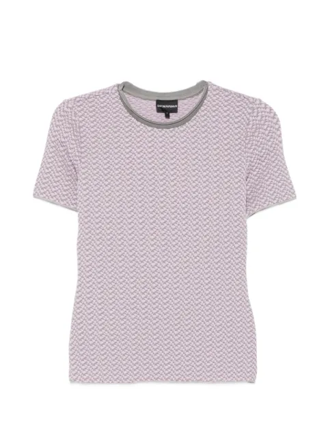 Emporio Armani textured short-sleeve top Purple EW004726AF25832