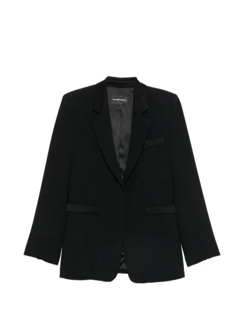 Emporio Armani satin-trim single-breasted blazer Black EW004856TE10419UC001