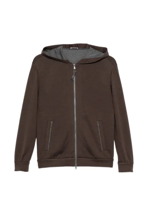 Brunello Cucinelli zip-fastening long-sleeve hoodie Brown MP828SB806C8227