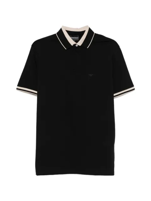 Emporio Armani logo-embroidered polo shirt Black EM006625AF12955