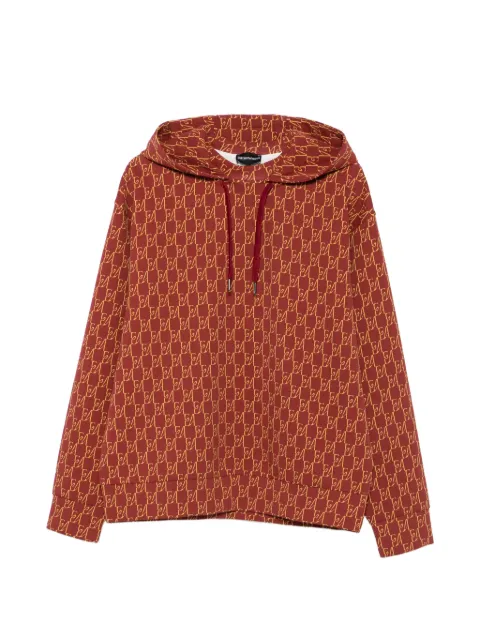 Emporio Armani monogram-pattern hoodie Red EM006861AF10013F5094