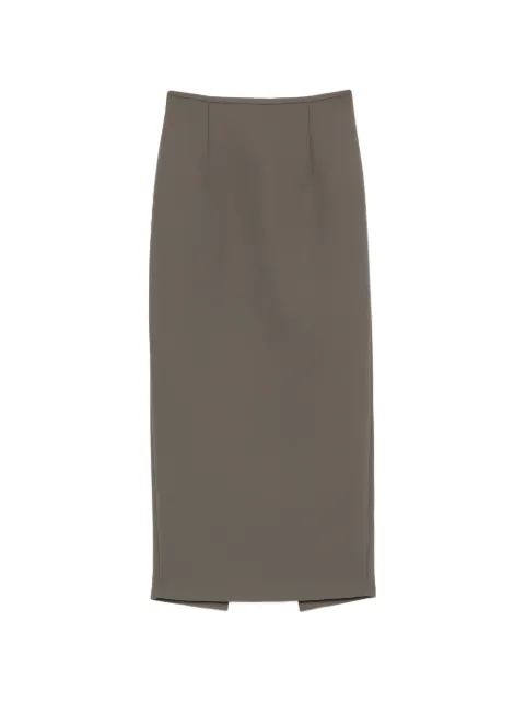 KHAITE Winton rear-slit midi skirt Green 41814114