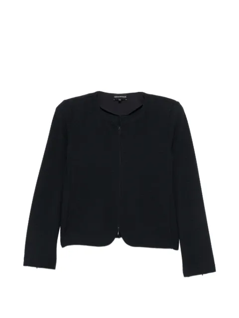 Emporio Armani textured-finish zip-fastening jacket Blue EW004654AF25794UB102