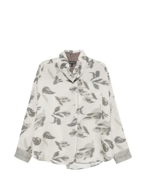 Emporio Armani leaf-print shirt Grey EW004950AF26966F8083