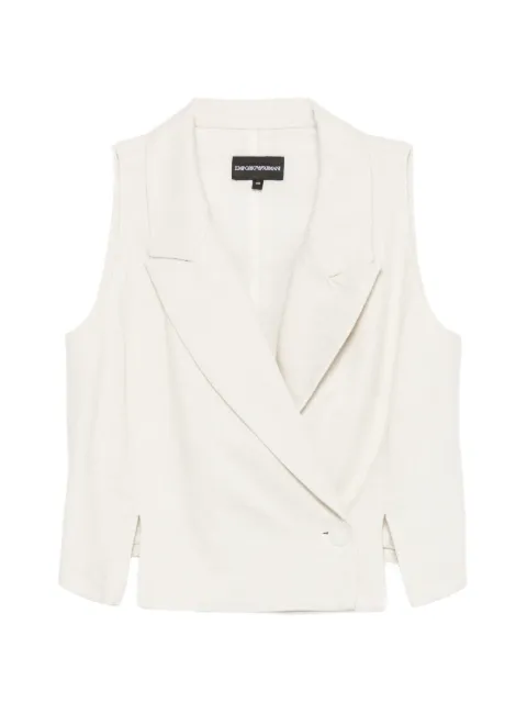 Emporio Armani sleeveless double-breasted jacket Neutrals EW005248AF28335M0076