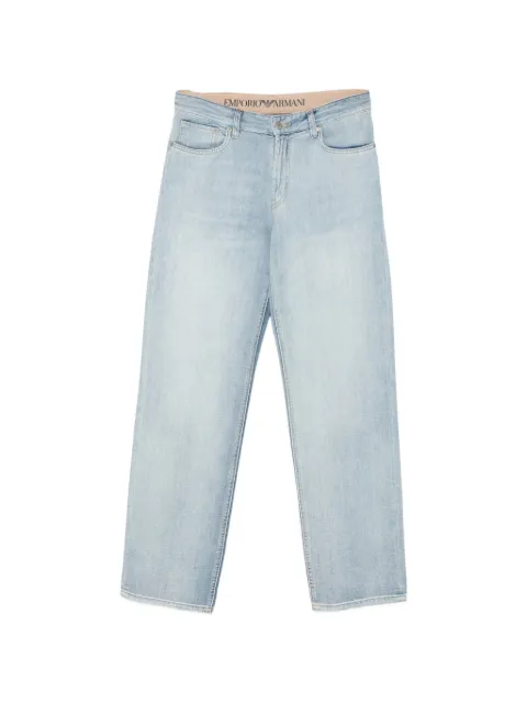 Emporio Armani logo-plaque straight jeans Blue EM000763AF27772MB003