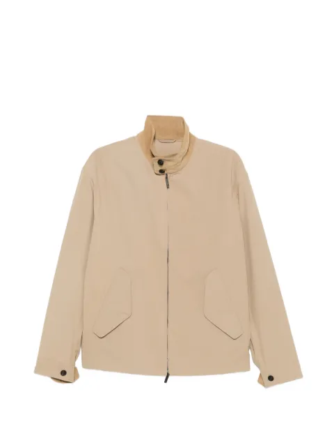 Emporio Armani corduroy-collar zip-up bomber jacket Neutrals EM006737AF28010