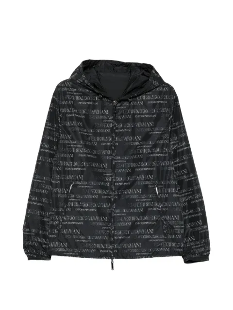 Emporio Armani logo-pattern reversible jacket Black EM006751AF12021FB516