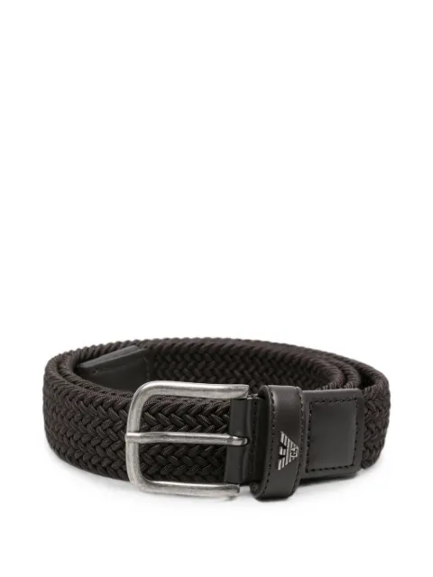 Emporio Armani woven leather-trim belt Brown EM007375AF29616