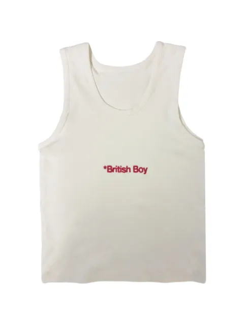Geordie Campbell British Boy embroidered vest Neutrals SS26BRITISHBOYVEST