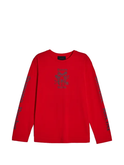 Simone Rocha logo-print long-sleeve T-shirt Red 5194P72M0569