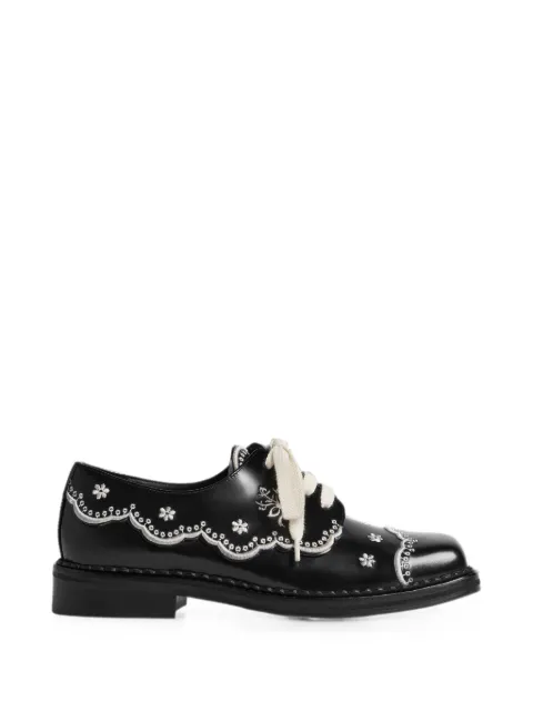 Simone Rocha floral-lace Derby shoes Black BRG210740