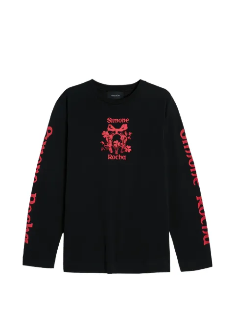 Simone Rocha graphic-print long-sleeve T-shirt Black 5194P72M0569