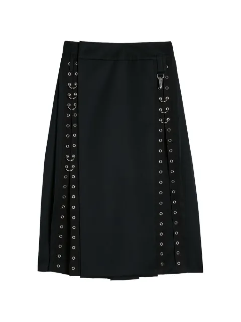 Simone Rocha eyelet-embellished pleated midi kilt Black 3206E1217BLACK