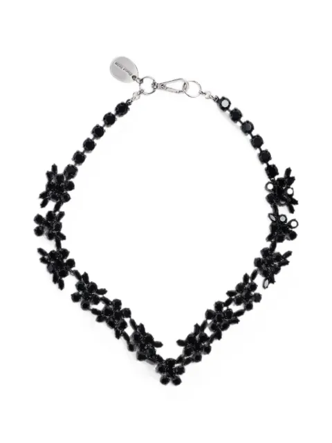 Simone Rocha V-line floral necklace Black NKS1210907