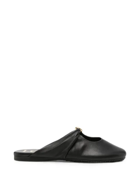 LOEWE ruched logo-plaque sandals Black L616465X86