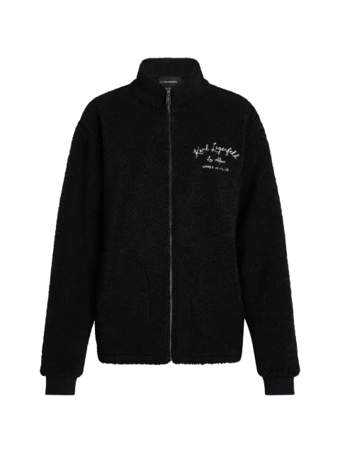 Karl Lagerfeld embroidered fleece jacket Black B4M44023999