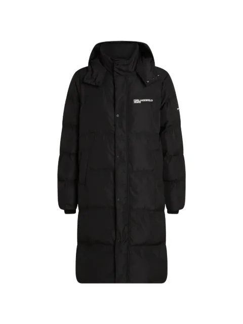 Karl Lagerfeld Jeans logo-print hooded padded coat Black B4M15035