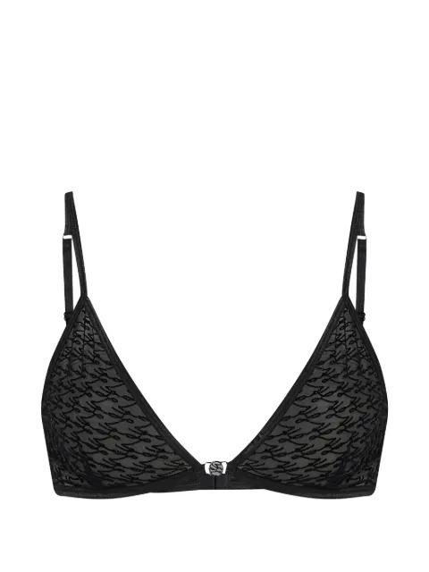 Karl Lagerfeld Autograph mesh triangle bra Black B4W47015C19