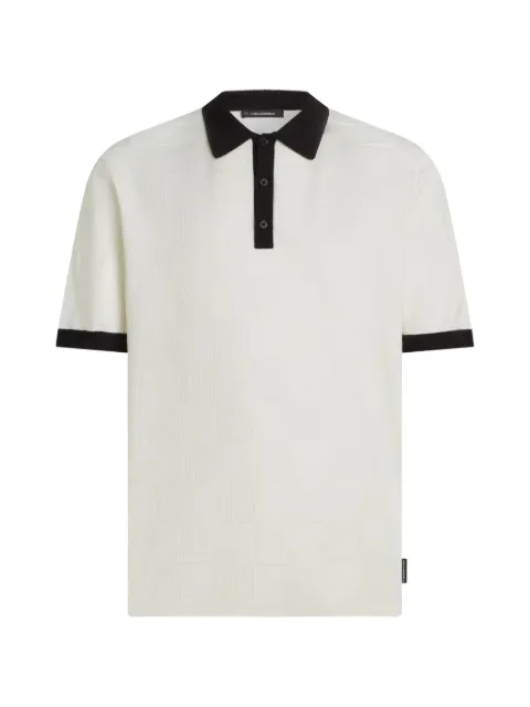 Karl Lagerfeld monogram checked polo shirt Neutrals B4M180471UG