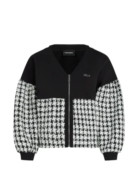 Karl Lagerfeld bouclé zip-up sweatshirt Black B4W20001A97